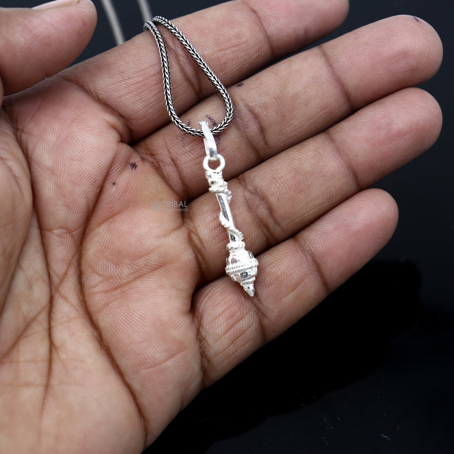 925 sterling silver Lord Hanuman Weapon Gota/ Gada, divine pendant nsp845 - TRIBAL ORNAMENTS
