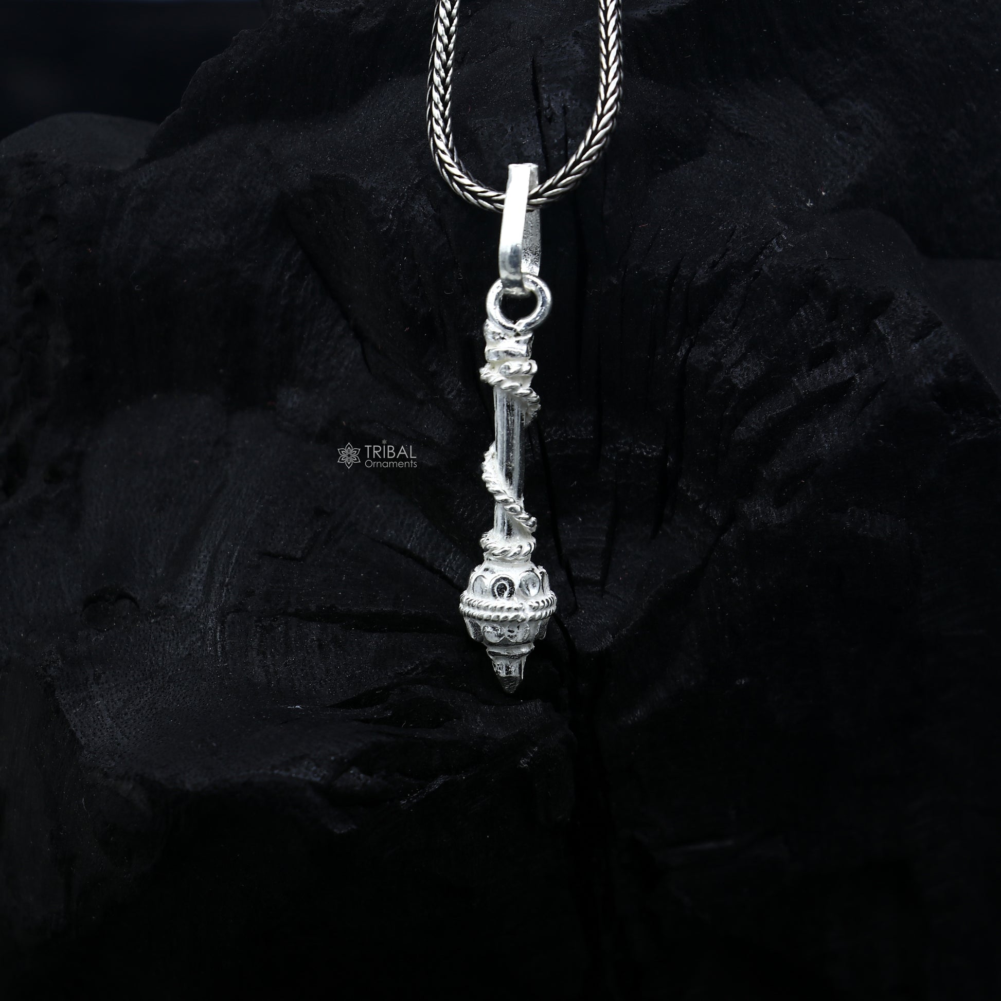 925 sterling silver Lord Hanuman Weapon Gota/ Gada, divine pendant nsp845 - TRIBAL ORNAMENTS