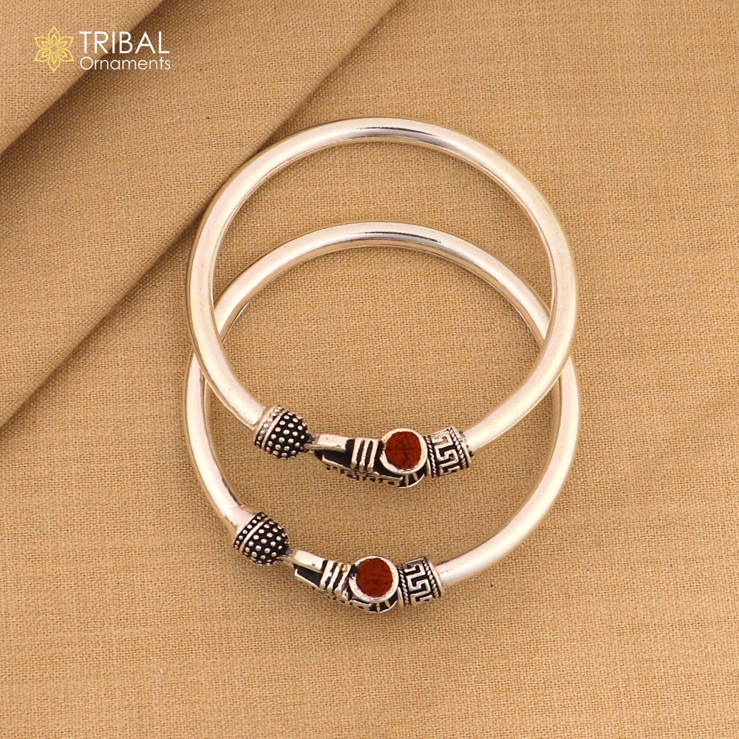 925 Sterling silver lord Mahadev trident  bangle for kids "mahadev" bangle kada bbk215 - TRIBAL ORNAMENTS