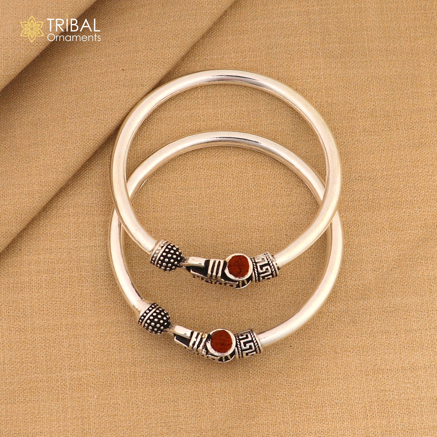 925 Sterling silver lord Mahadev trident  bangle for kids "mahadev" bangle kada bbk215 - TRIBAL ORNAMENTS