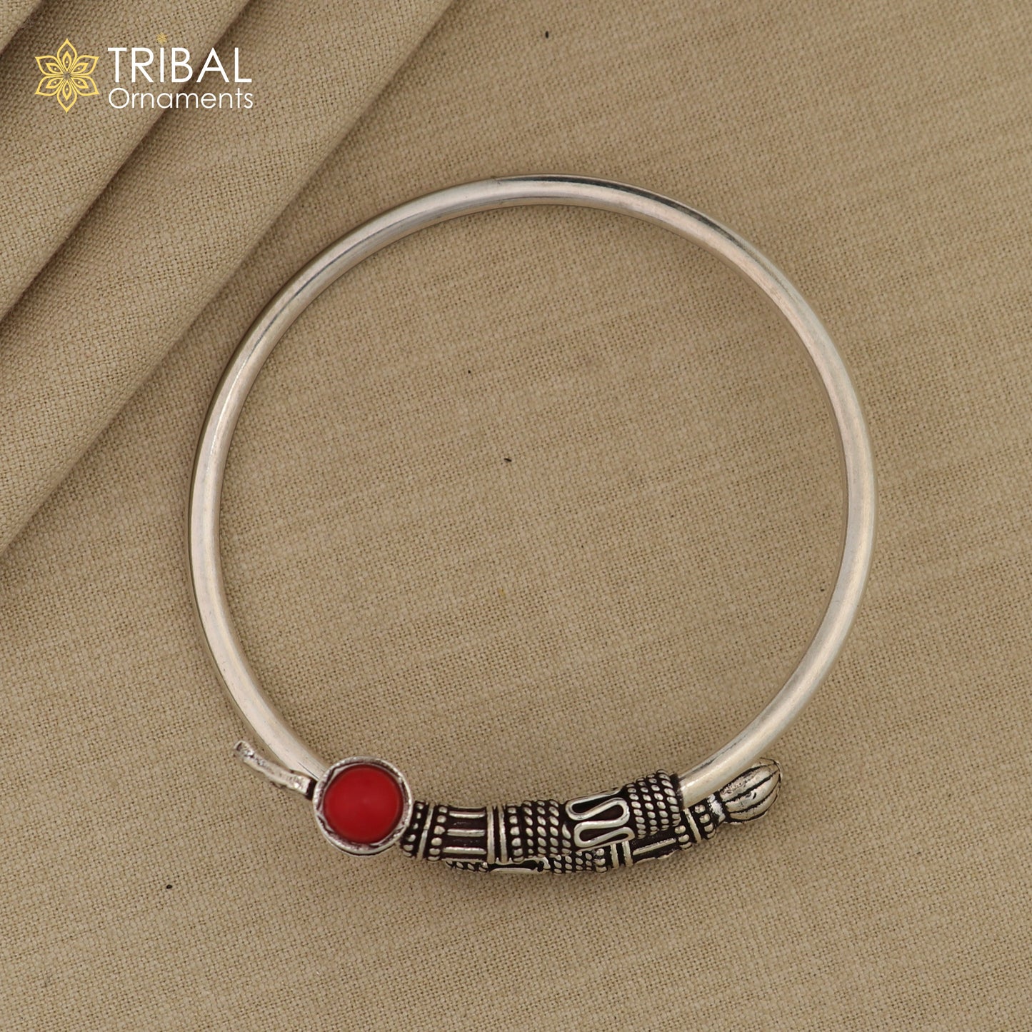 925 Sterling silver lord Shiva Trident bangle bracelet kada, bahubali kada,shiva kada, unisex adjustable bracelet nssk20 - TRIBAL ORNAMENTS
