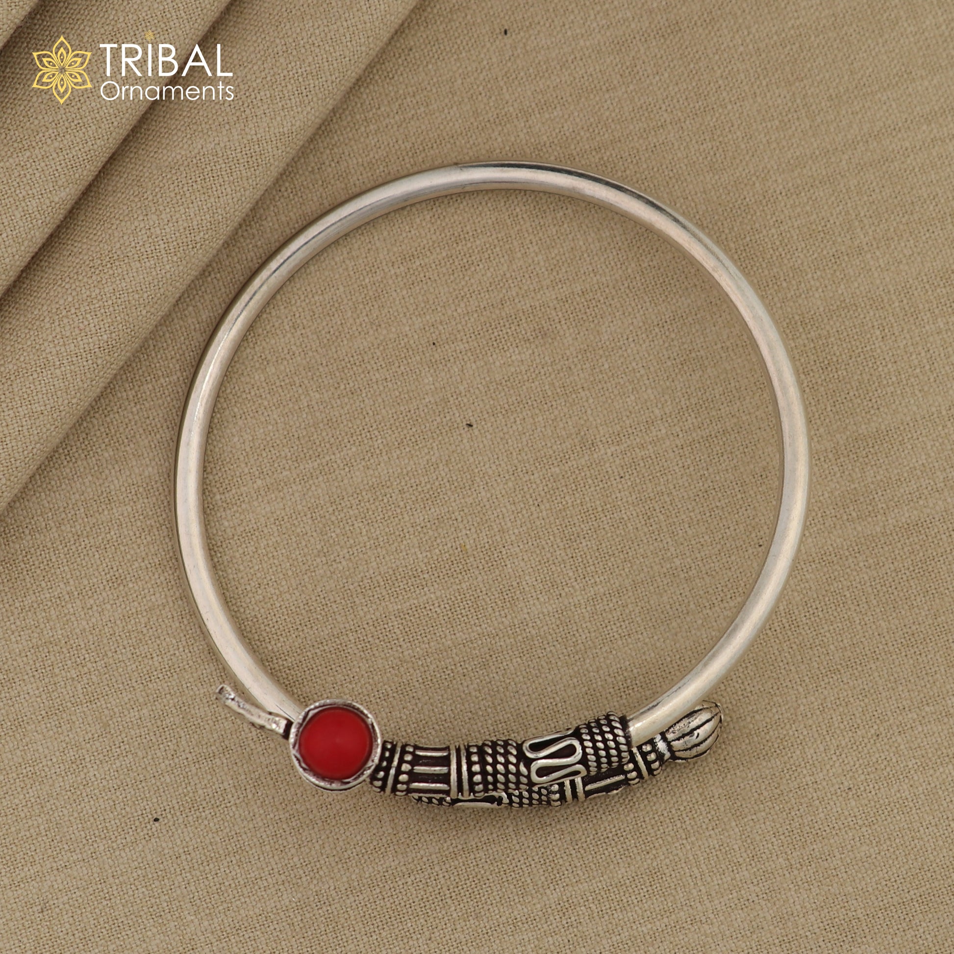 925 Sterling silver lord Shiva Trident bangle bracelet kada, bahubali kada,shiva kada, unisex adjustable bracelet nssk20 - TRIBAL ORNAMENTS