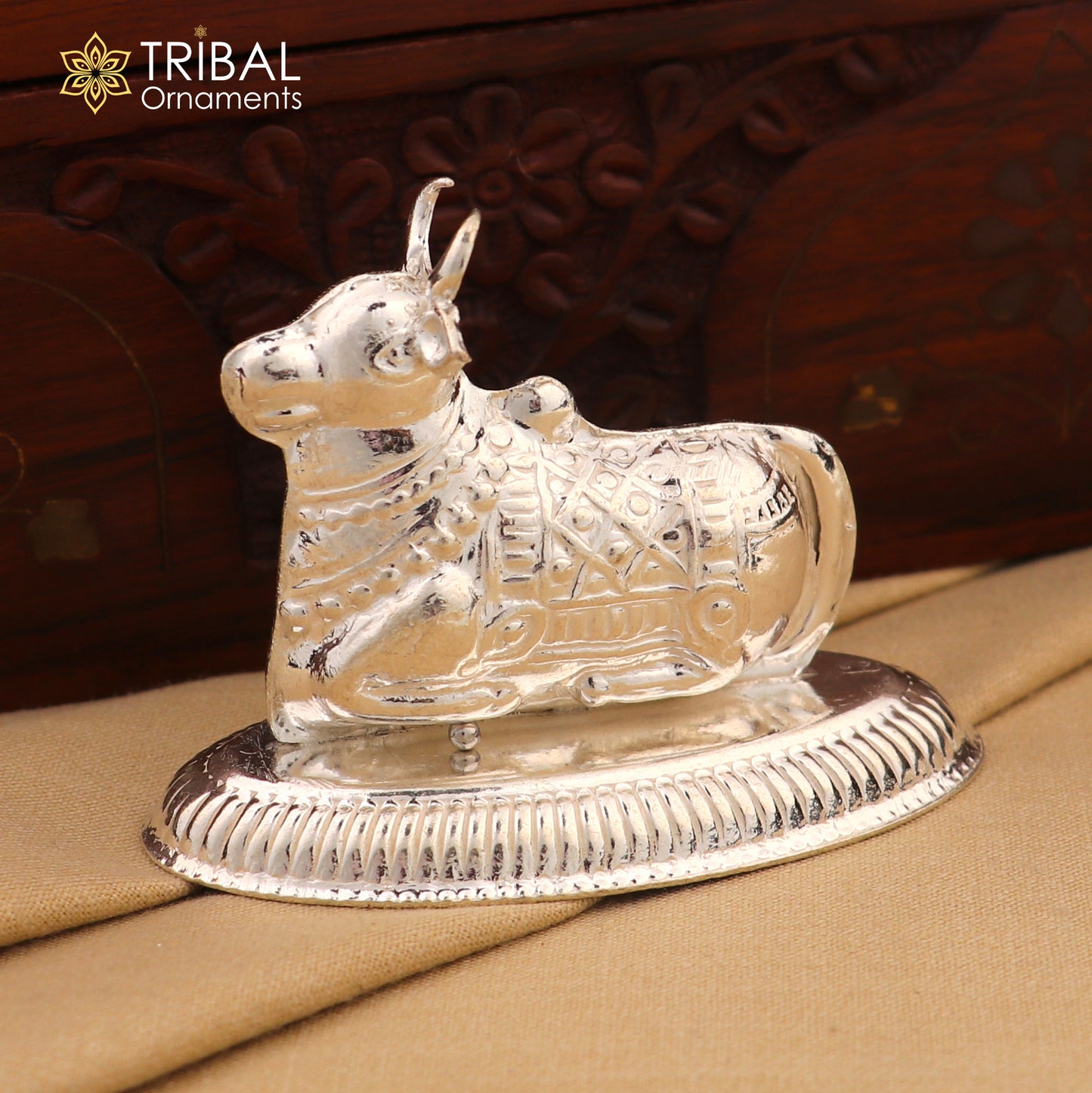 925 sterling silver Lord Shiva Vahan Nandi Maharaj article for puja, best gift for lord Shiva, divine statue su828 - TRIBAL ORNAMENTS