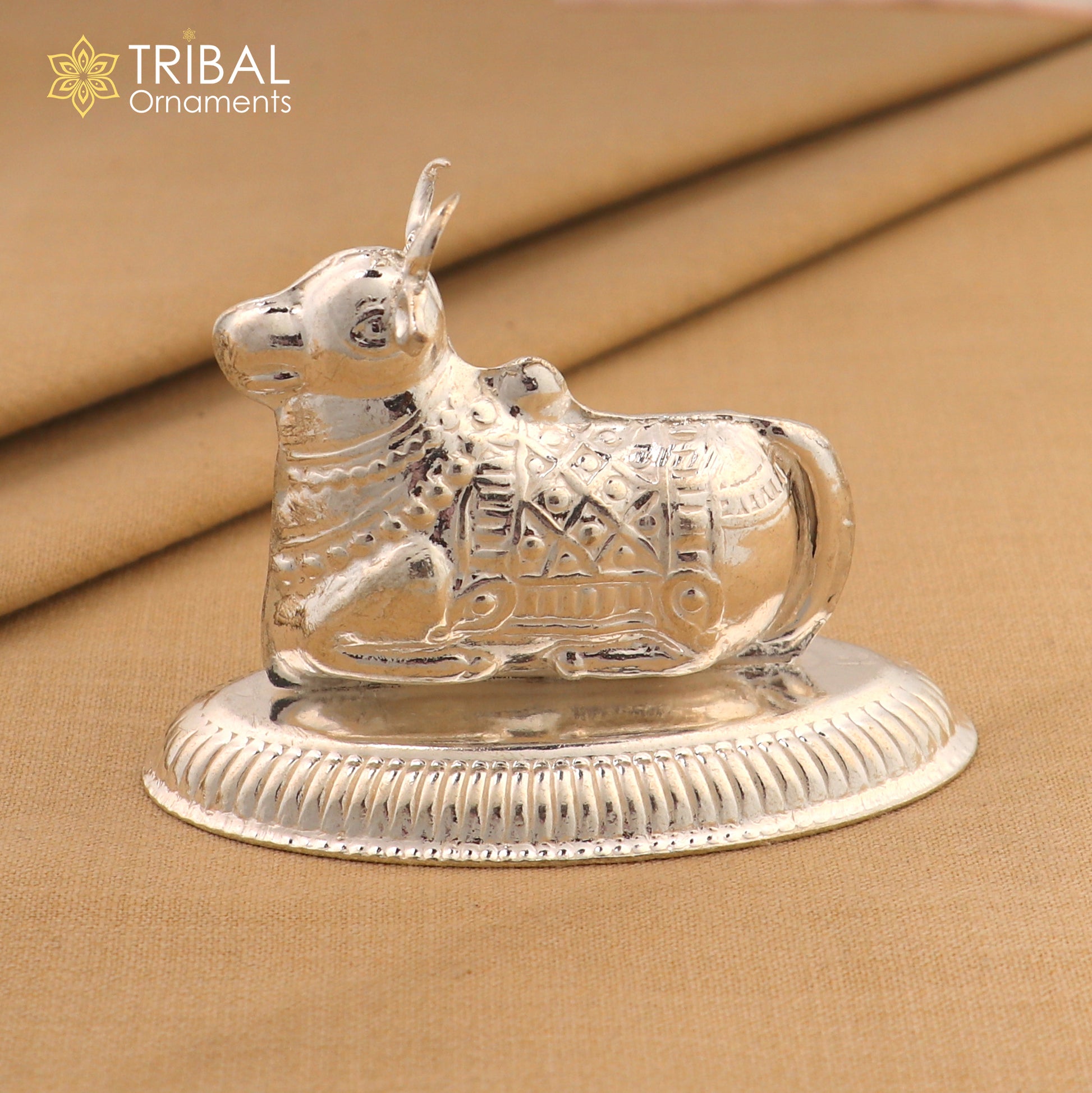 925 sterling silver Lord Shiva Vahan Nandi Maharaj article for puja, best gift for lord Shiva, divine statue su828 - TRIBAL ORNAMENTS