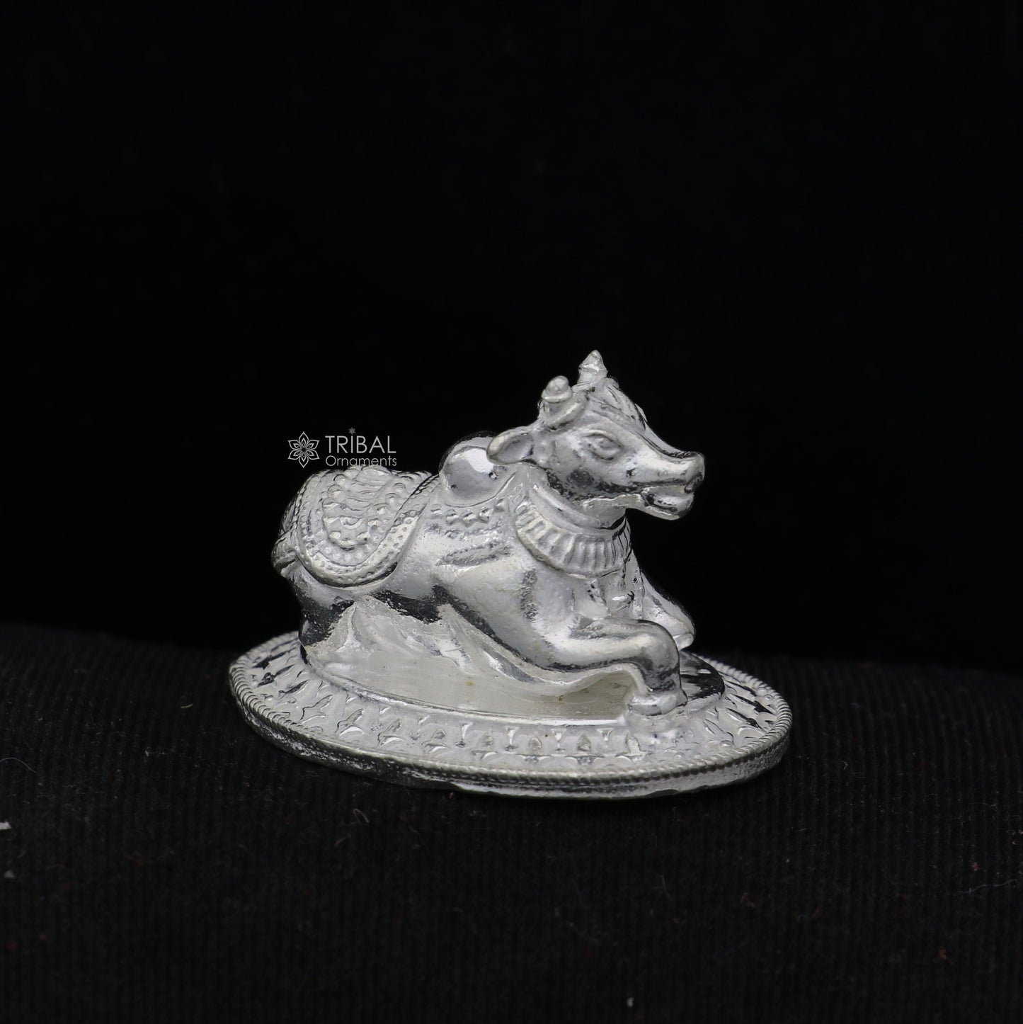 925 Sterling silver Lord Shiva Vahan Nandi Maharaj handmade small article for puja, best gift for lord Shiva, divine Nandi statue art779 - TRIBAL ORNAMENTS