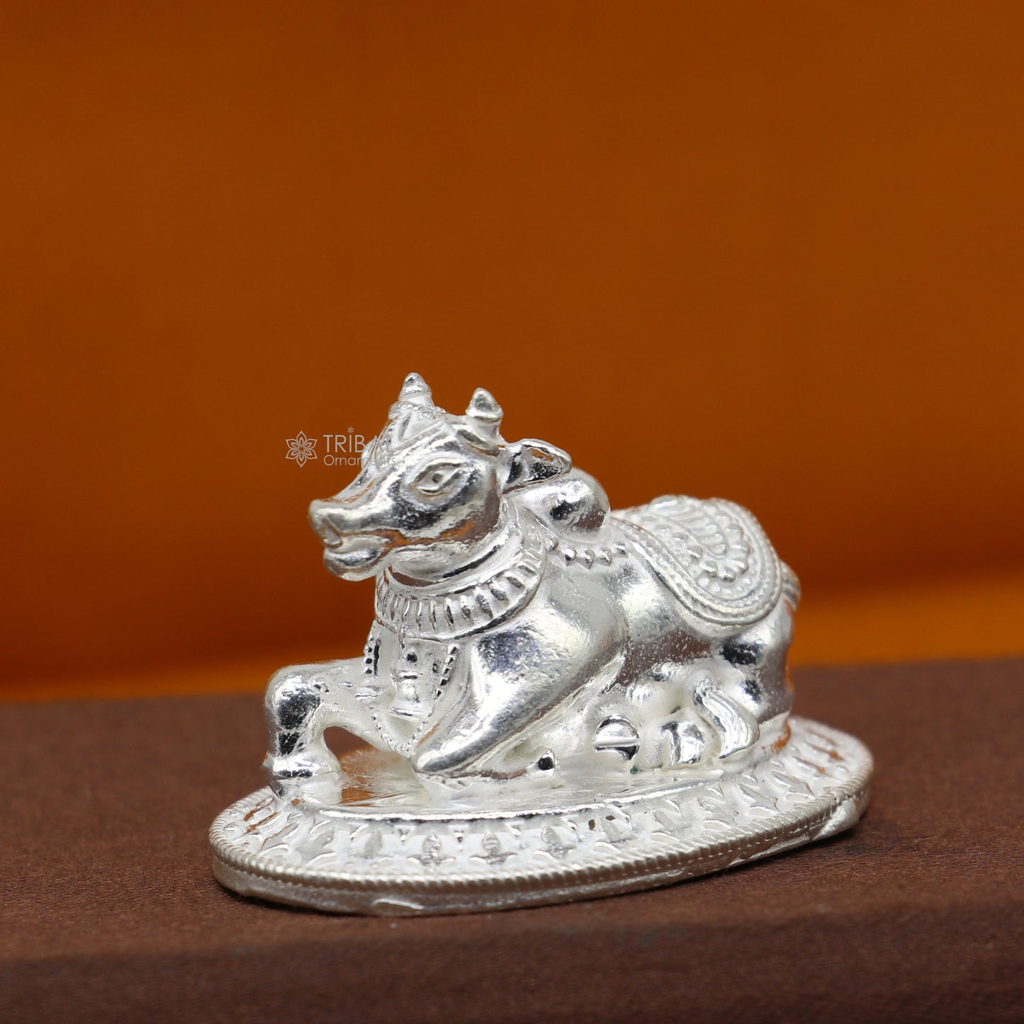 925 Sterling silver Lord Shiva Vahan Nandi Maharaj handmade small article for puja, best gift for lord Shiva, divine Nandi statue art779 - TRIBAL ORNAMENTS