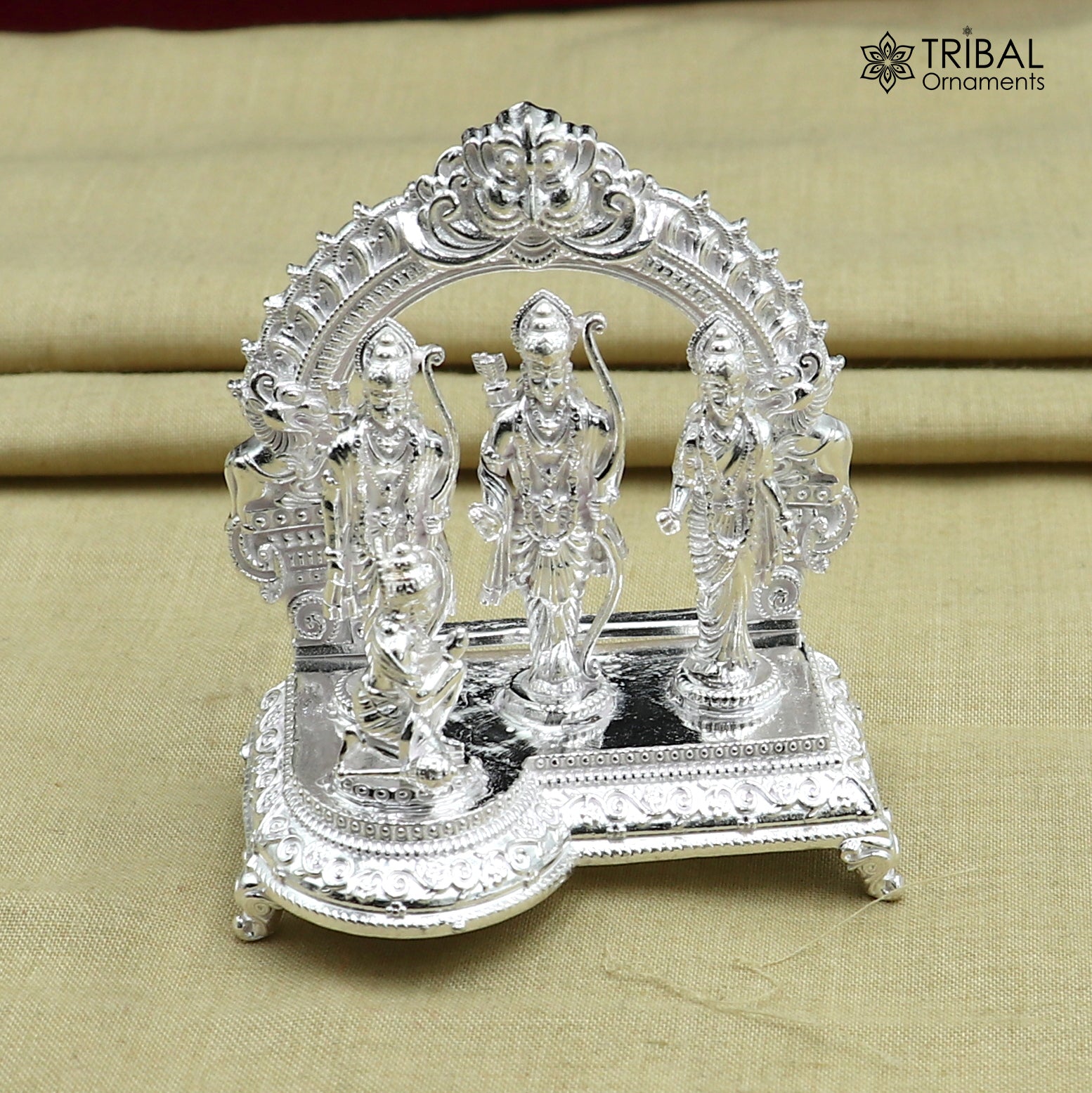 925 Sterling silver Lord Shree Ram Darbar/ lord Rama Temple with hanuman ji Statue figurine, puja articles decorative gift art837 - TRIBAL ORNAMENTS