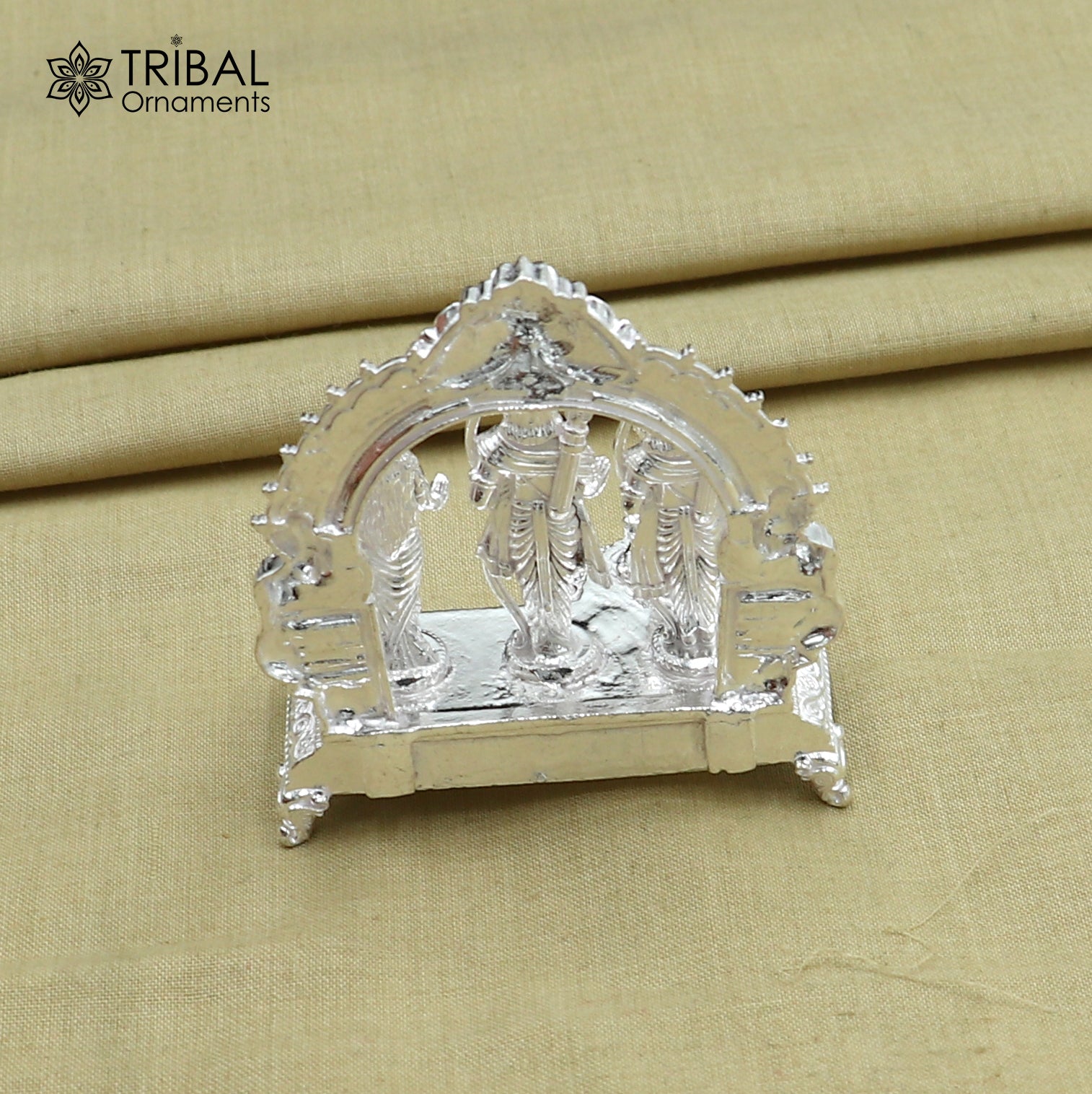 925 Sterling silver Lord Shree Ram Darbar/ lord Rama Temple with hanuman ji Statue figurine, puja articles decorative gift art837 - TRIBAL ORNAMENTS