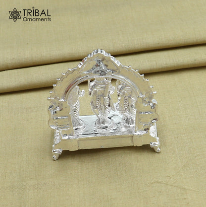 925 Sterling silver Lord Shree Ram Darbar/ lord Rama Temple with hanuman ji Statue figurine, puja articles decorative gift art837 - TRIBAL ORNAMENTS