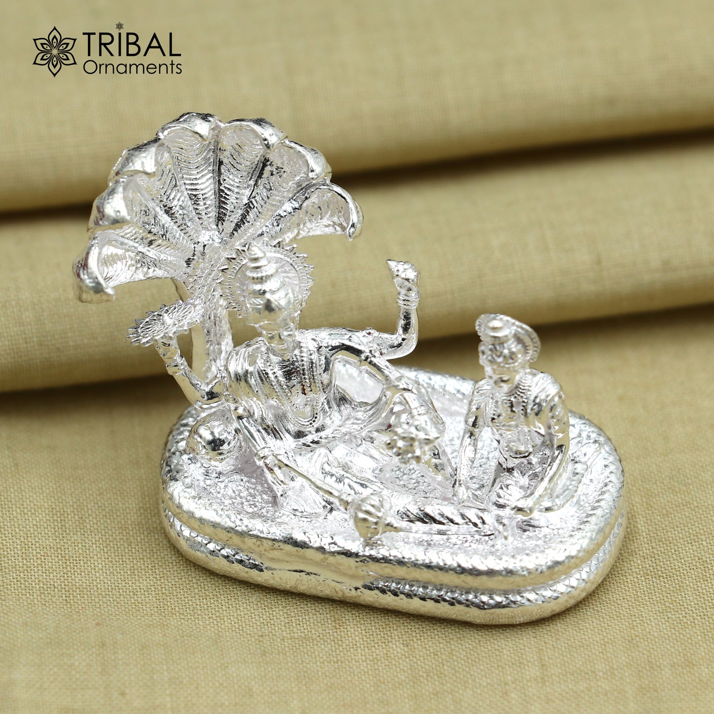 925 sterling silver lord Vishnu Narayana with lakshmi statue or Murti art art838 - TRIBAL ORNAMENTS