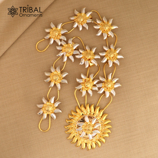 925 sterling silver lotus flower design necklace for idols or god stautes / women's jewelry set768 - TRIBAL ORNAMENTS