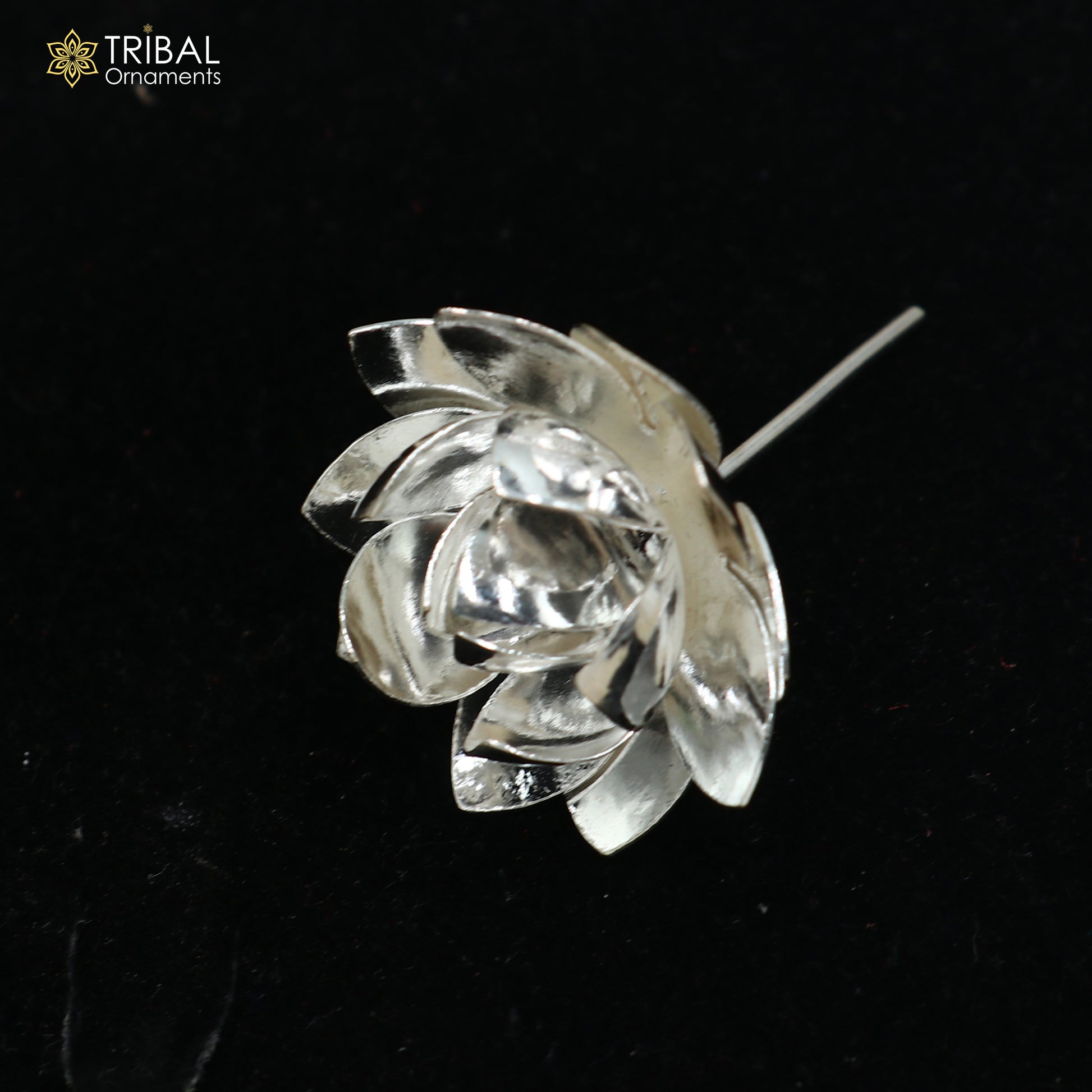 925 sterling silver lotus flower puja god temple worshipping articles su1346 - TRIBAL ORNAMENTS
