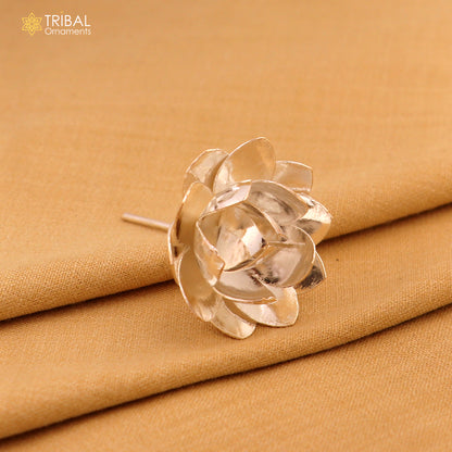 925 silver lotus flower for puja and temple worship, traditional tribal ornaments from TRIBAL ORNAMENTS.
