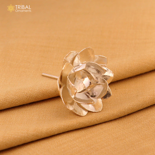 925 sterling silver lotus flower puja god temple worshipping articles su1346 - TRIBAL ORNAMENTS