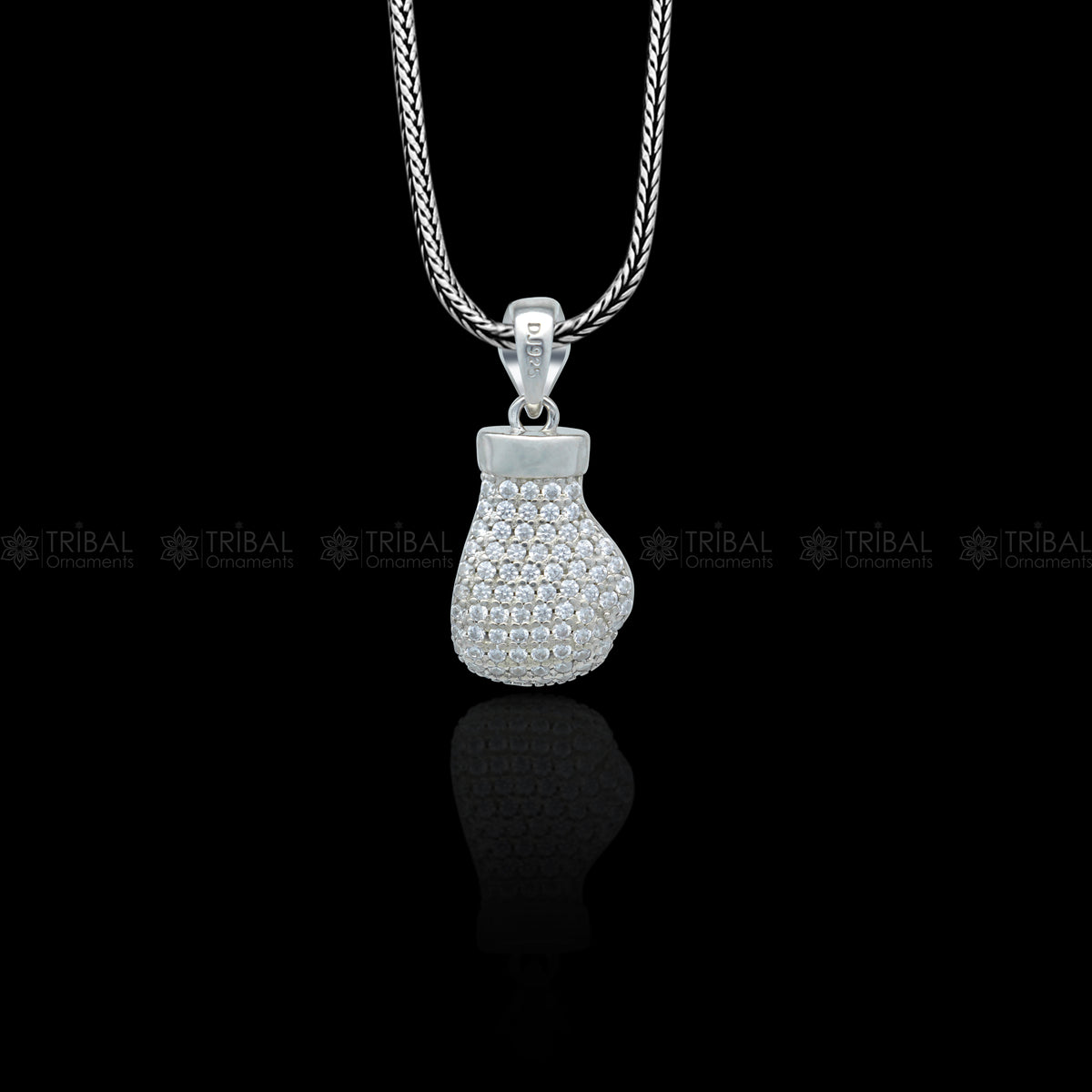 Heavy 925 Sterling Silver Boxing Gloves Pendant - Handmade In The UK