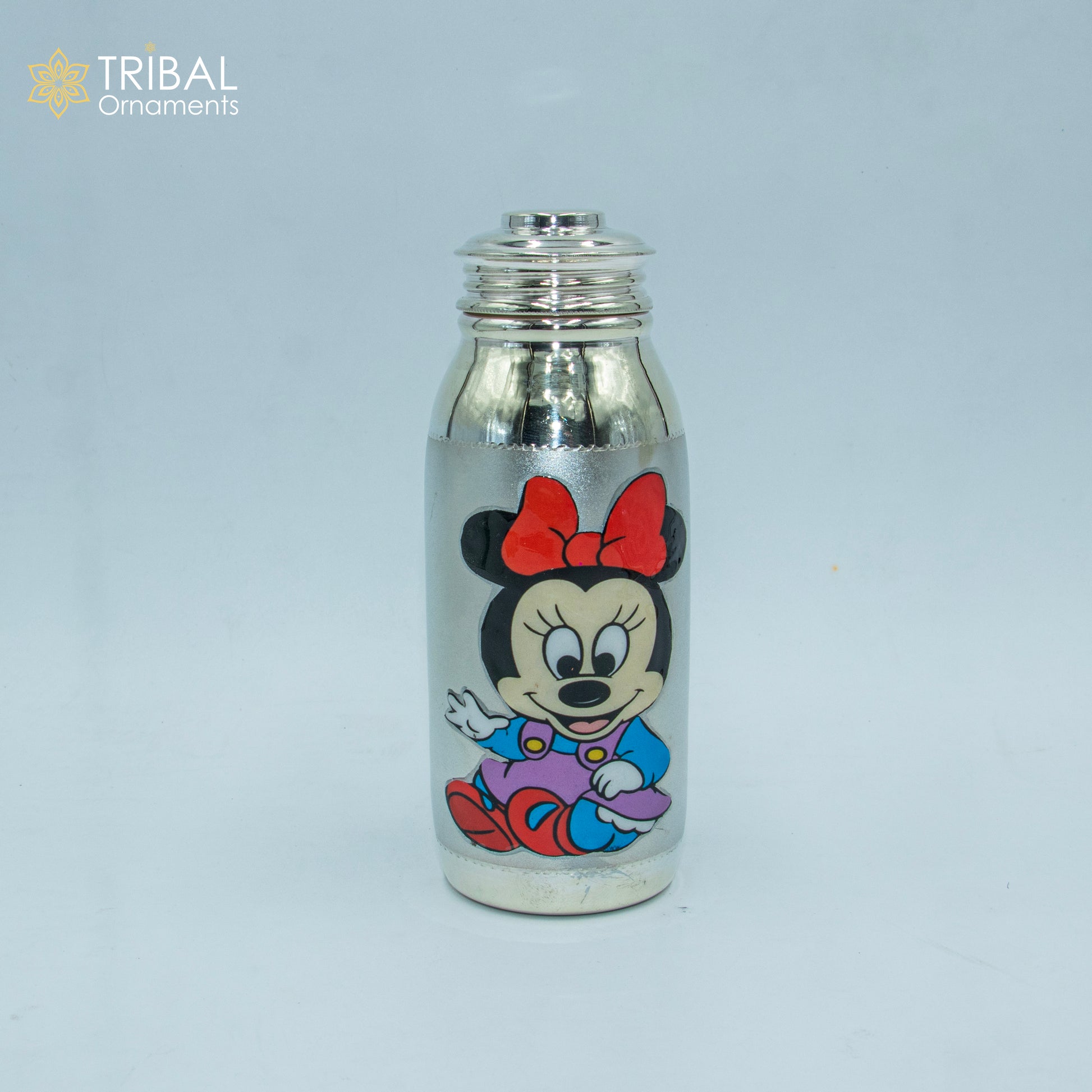 925 Sterling silver mickey mouse cartoon design  baby feeder milk bottle/ baby water bottle/ best kids gifting article sv305 - TRIBAL ORNAMENTS