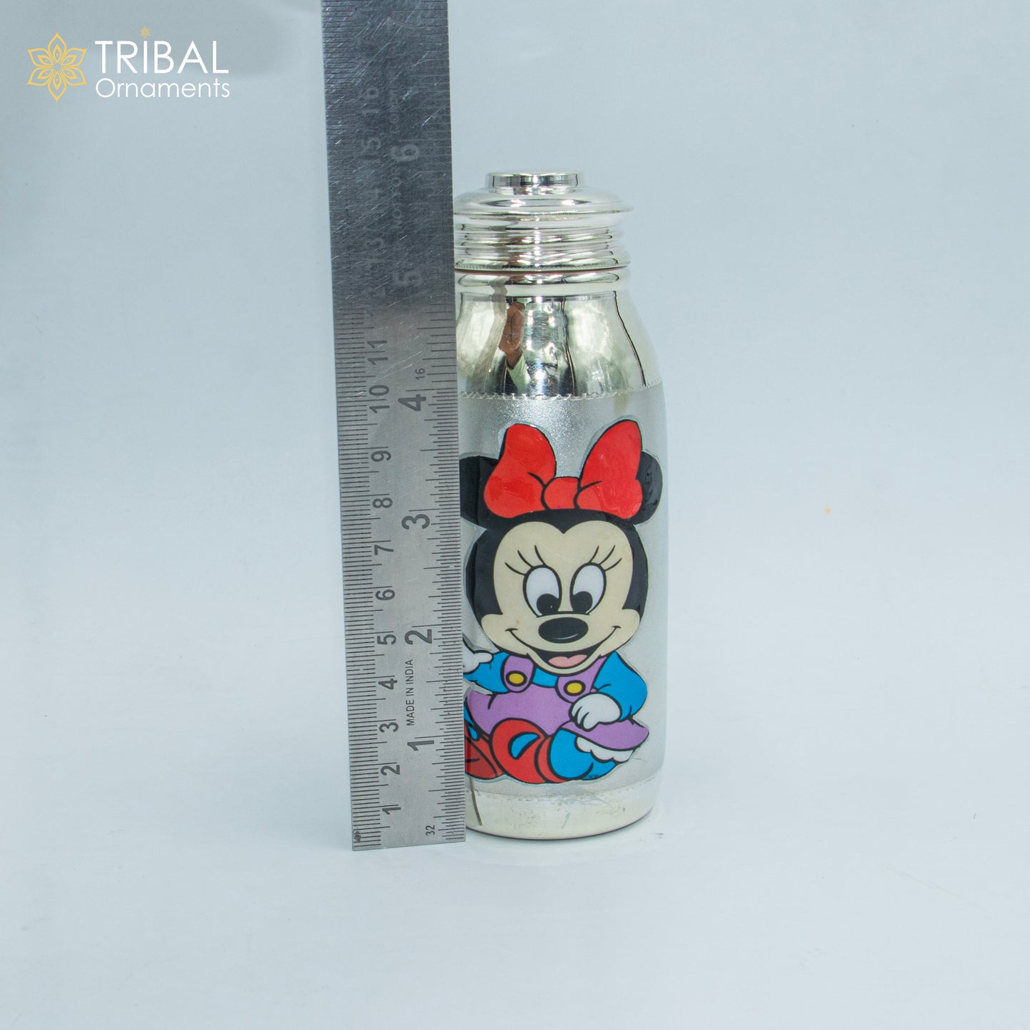 925 Sterling silver mickey mouse cartoon design  baby feeder milk bottle/ baby water bottle/ best kids gifting article sv305 - TRIBAL ORNAMENTS