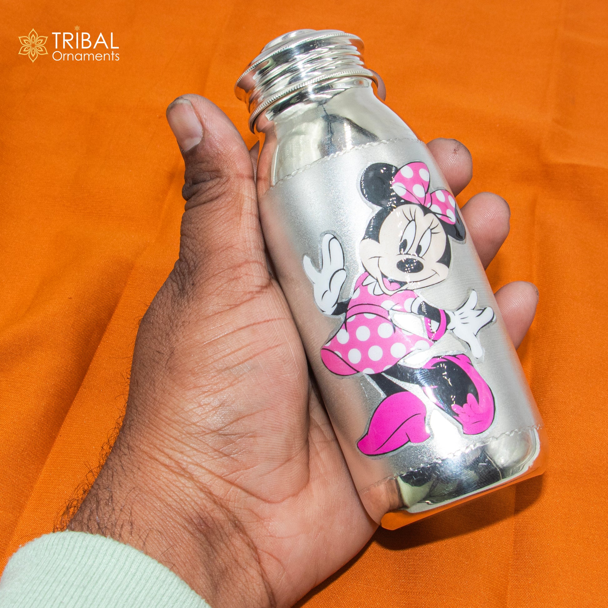 925 Sterling silver mickey  mouse cartoon design  baby feeder milk bottle/ baby water bottle/ best kids gifting article sv307 - TRIBAL ORNAMENTS