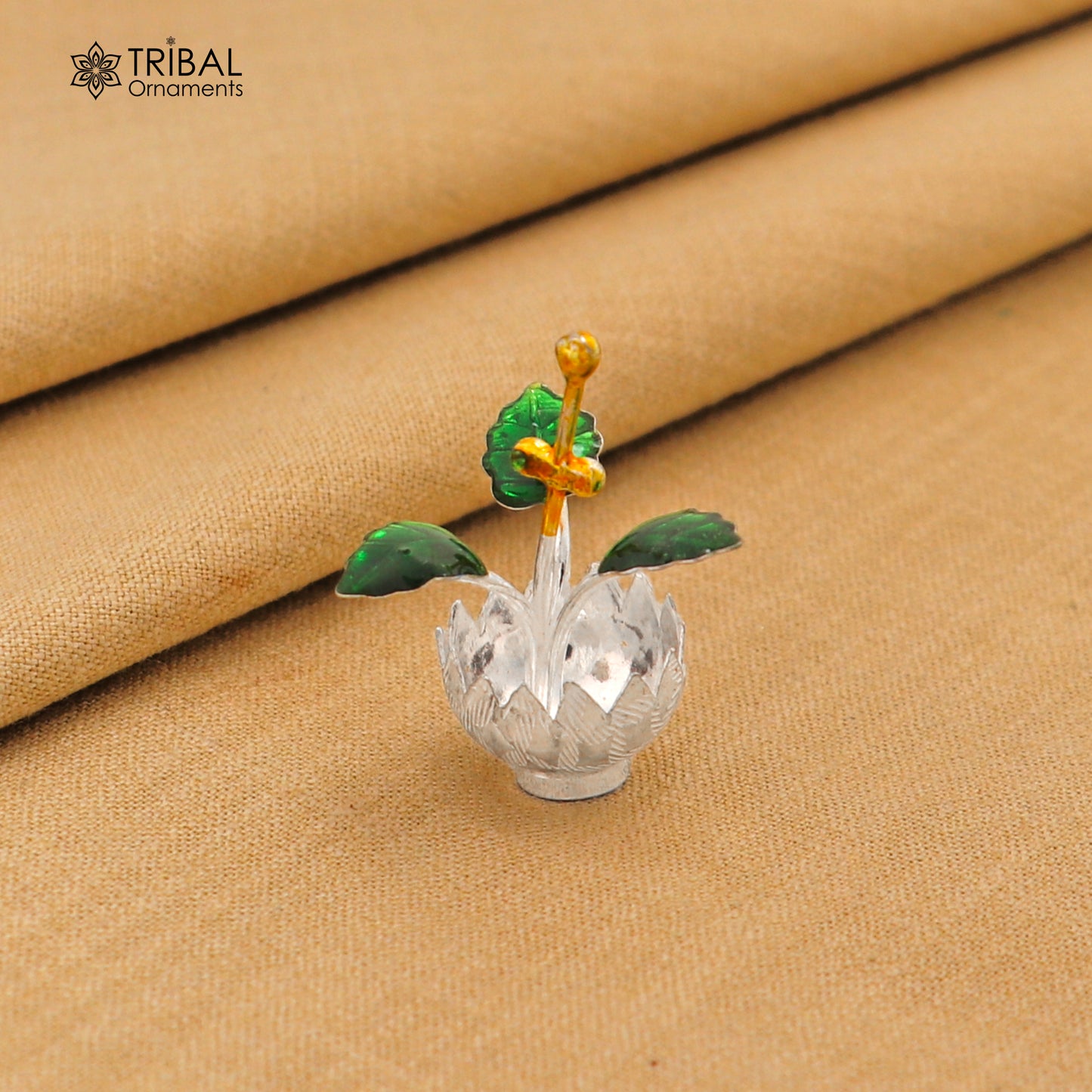 925 sterling silver mini tulsi plant basil rosary plant, puja temple article su1353 - TRIBAL ORNAMENTS