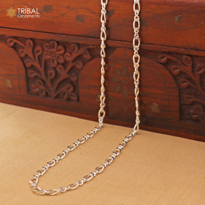 925 sterling silver oval shape link chain for unisex jewelry ch624 - TRIBAL ORNAMENTS