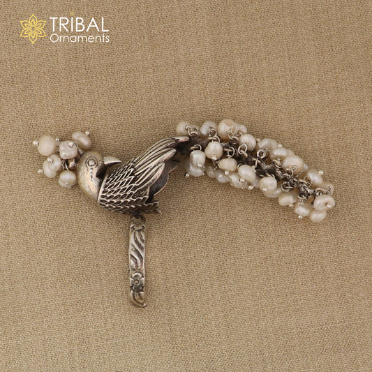 925 sterling silver peacock design ring with adjustable size traditional jewelry sr829 - TRIBAL ORNAMENTS