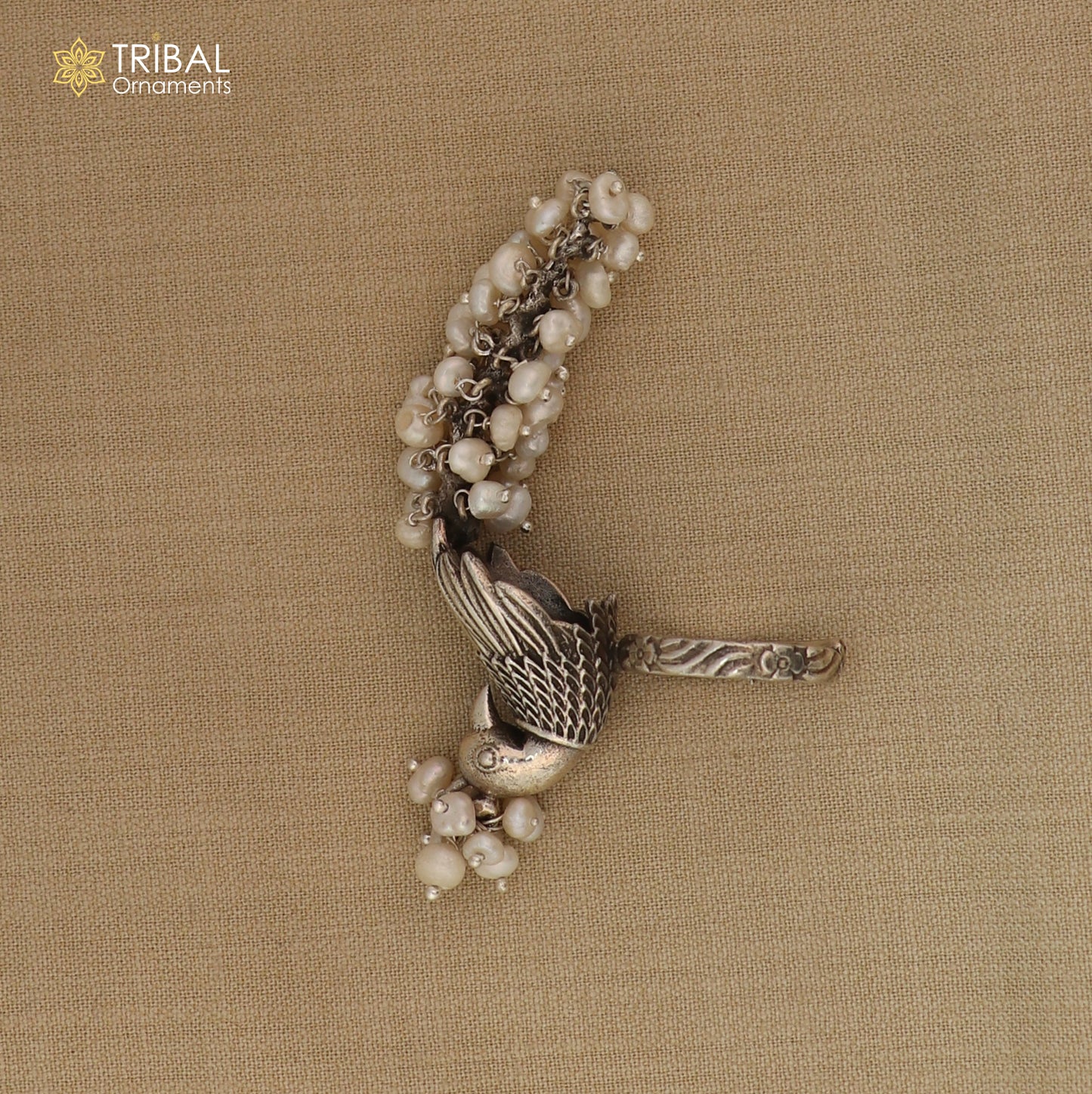 925 sterling silver peacock design ring with adjustable size traditional jewelry sr829 - TRIBAL ORNAMENTS