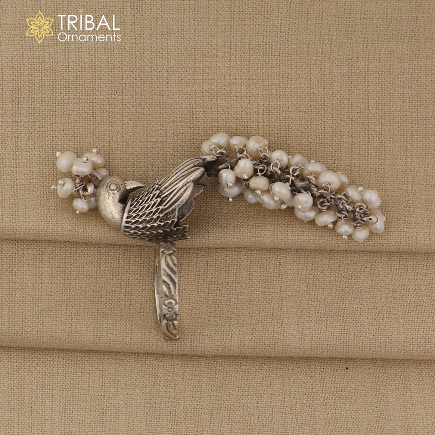 925 sterling silver peacock design ring with adjustable size traditional jewelry sr829 - TRIBAL ORNAMENTS