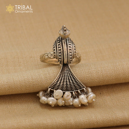 925 sterling silver peacock design stylish ring with adjustable size traditional jewelry sr827 - TRIBAL ORNAMENTS