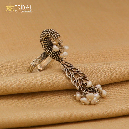 925 sterling silver peacock design stylish ring with adjustable size traditional jewelry sr828 - TRIBAL ORNAMENTS