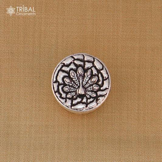 925 sterling silver peacock design trinket, casket, Sindoor box brides jewelry stb888 - TRIBAL ORNAMENTS