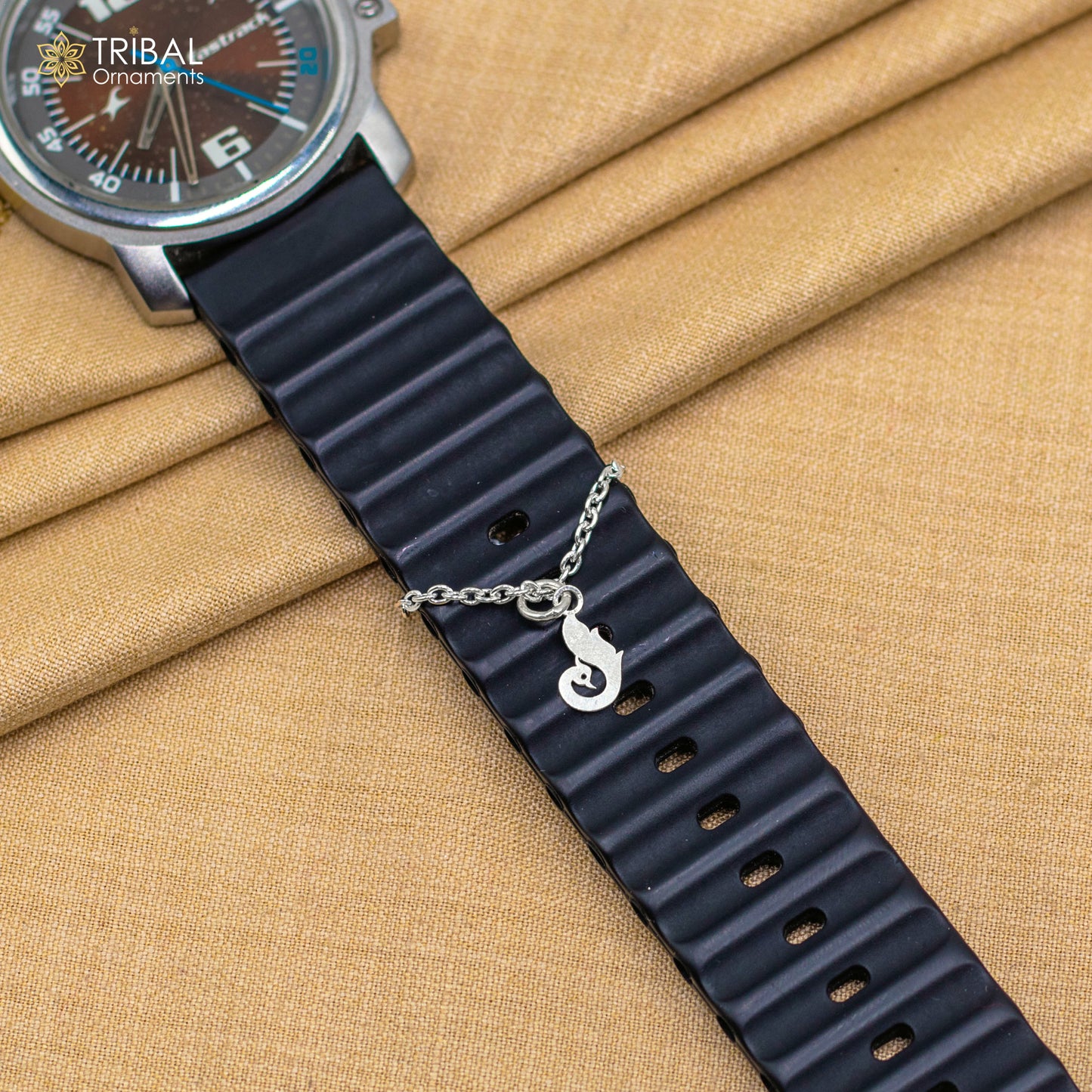 925 sterling silver peacock design watch charms wsc06 - TRIBAL ORNAMENTS