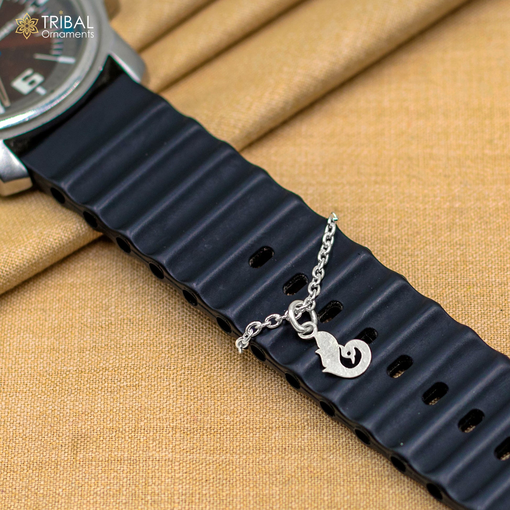 925 sterling silver peacock design watch charms wsc06 - TRIBAL ORNAMENTS
