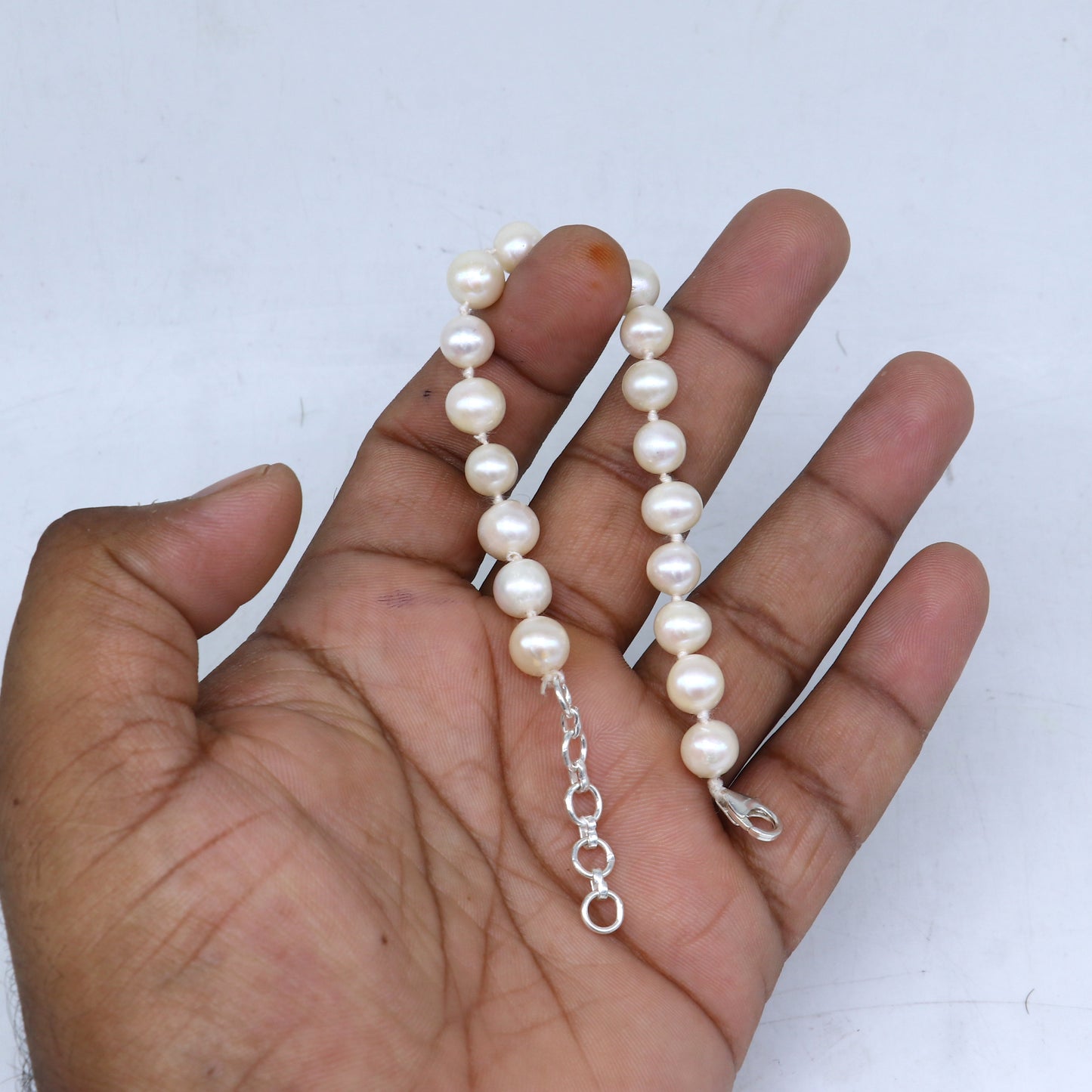 925 sterling silver pearl beaded customized bracelet, best gifting stylish beaded bracelet, unisex personalized belly dance jewelry sbr758 - TRIBAL ORNAMENTS