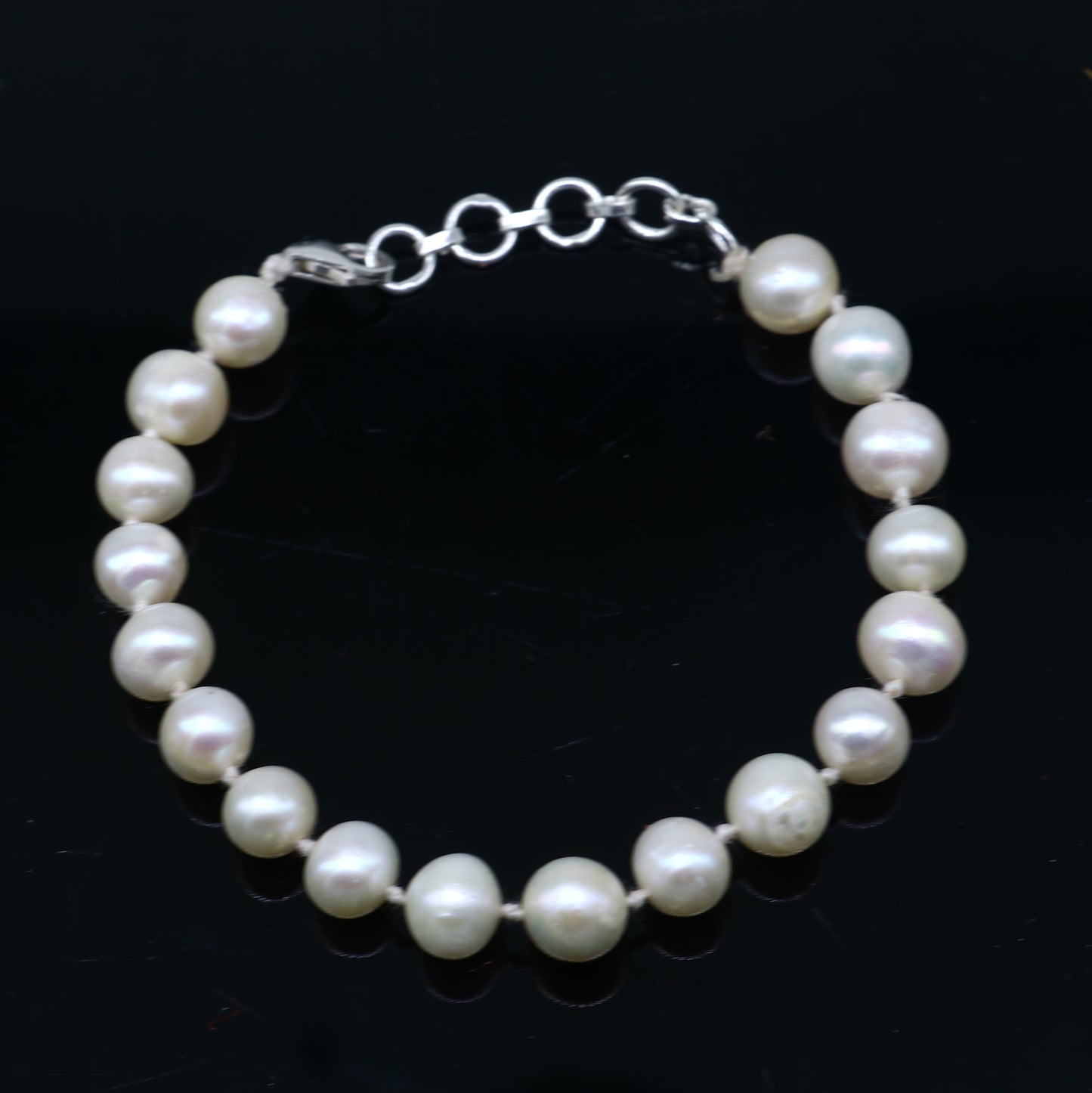 925 sterling silver pearl beaded customized bracelet, best gifting stylish beaded bracelet, unisex personalized belly dance jewelry sbr758 - TRIBAL ORNAMENTS