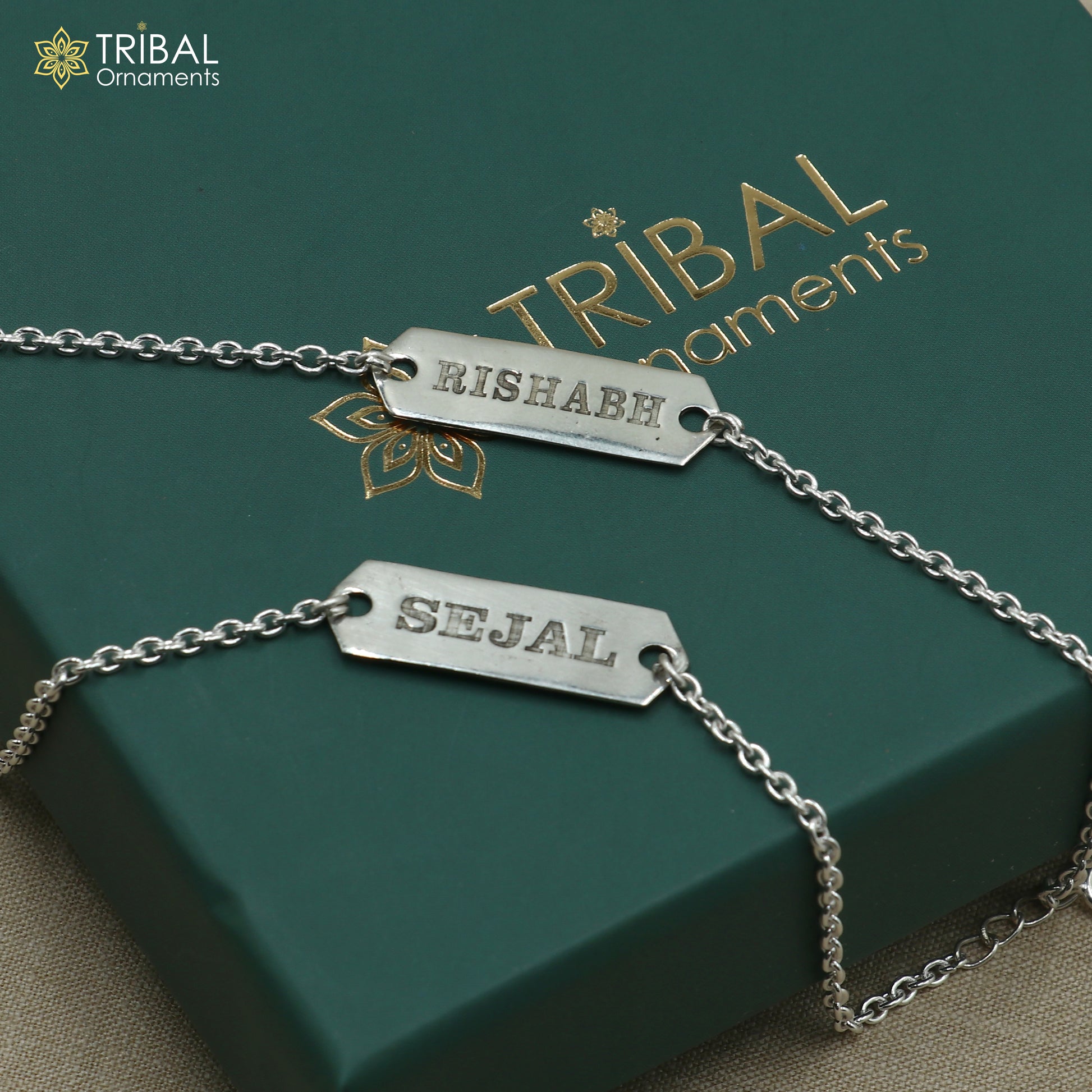 925 sterling silver Personalized Paperclip Link Chain adjustable Bracelet Perfect for Every Bond sbr770 - TRIBAL ORNAMENTS