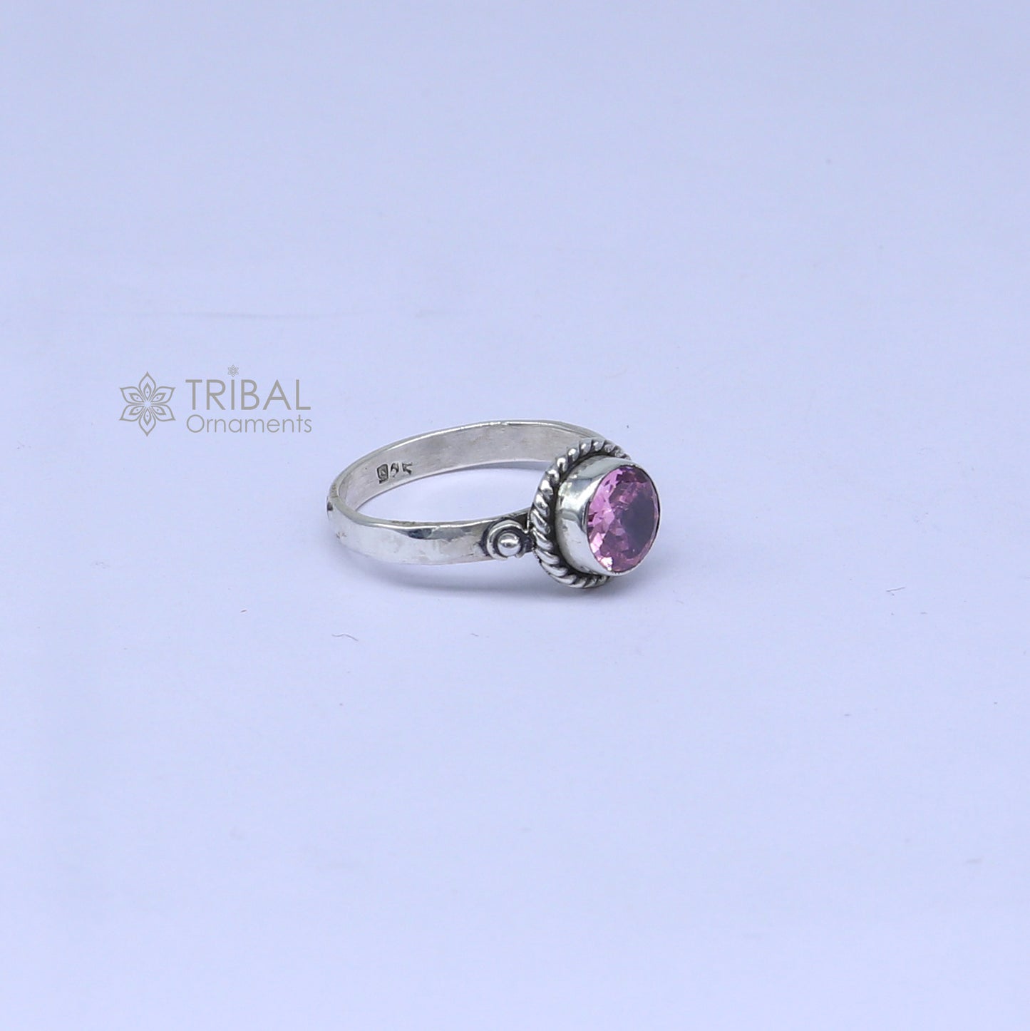 925 sterling silver pink colour stone ring Jewelry sr734 - TRIBAL ORNAMENTS