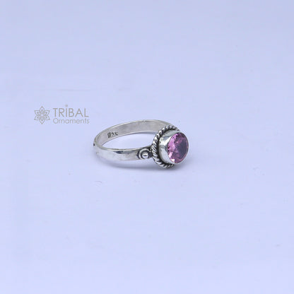925 sterling silver pink colour stone ring Jewelry sr734 - TRIBAL ORNAMENTS
