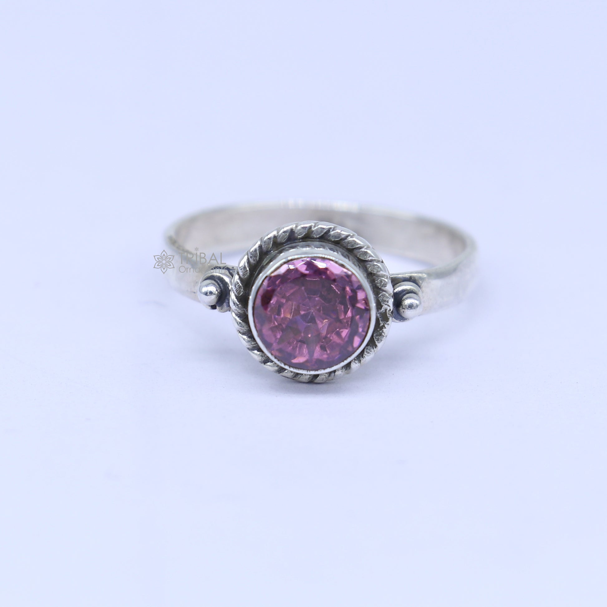 925 sterling silver pink colour stone ring Jewelry sr734 - TRIBAL ORNAMENTS