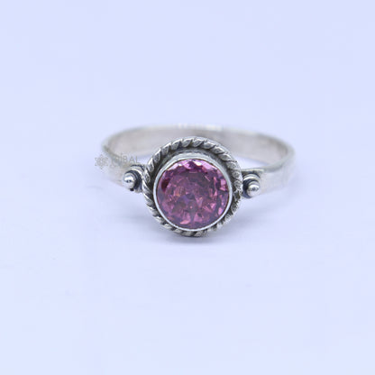 925 sterling silver pink colour stone ring Jewelry sr734 - TRIBAL ORNAMENTS