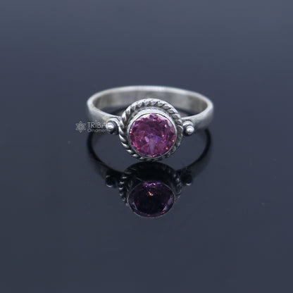 925 sterling silver pink colour stone ring Jewelry sr734 - TRIBAL ORNAMENTS