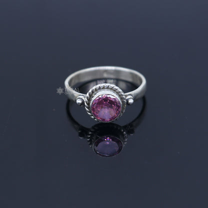 925 sterling silver pink colour stone ring Jewelry sr734 - TRIBAL ORNAMENTS