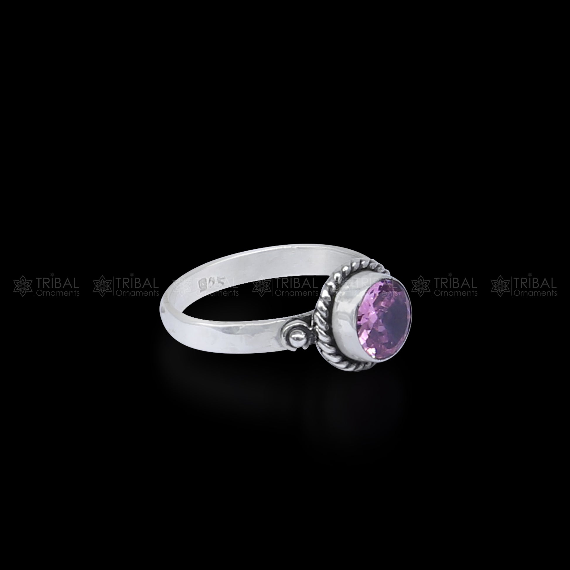 925 sterling silver pink colour stone ring Jewelry sr734 - TRIBAL ORNAMENTS