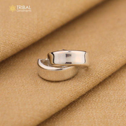 925 sterling silver plain bali hoops earrings, tribal ethnic jewelry er231 - TRIBAL ORNAMENTS