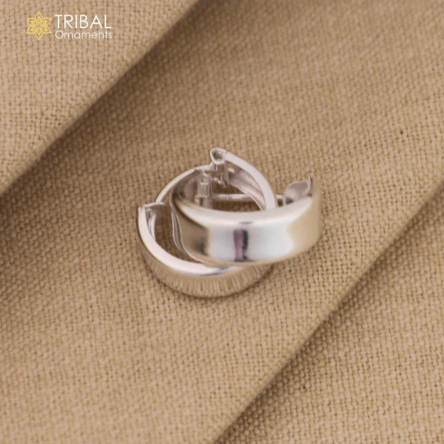 925 sterling silver plain bali hoops earrings, tribal ethnic jewelry er231 - TRIBAL ORNAMENTS