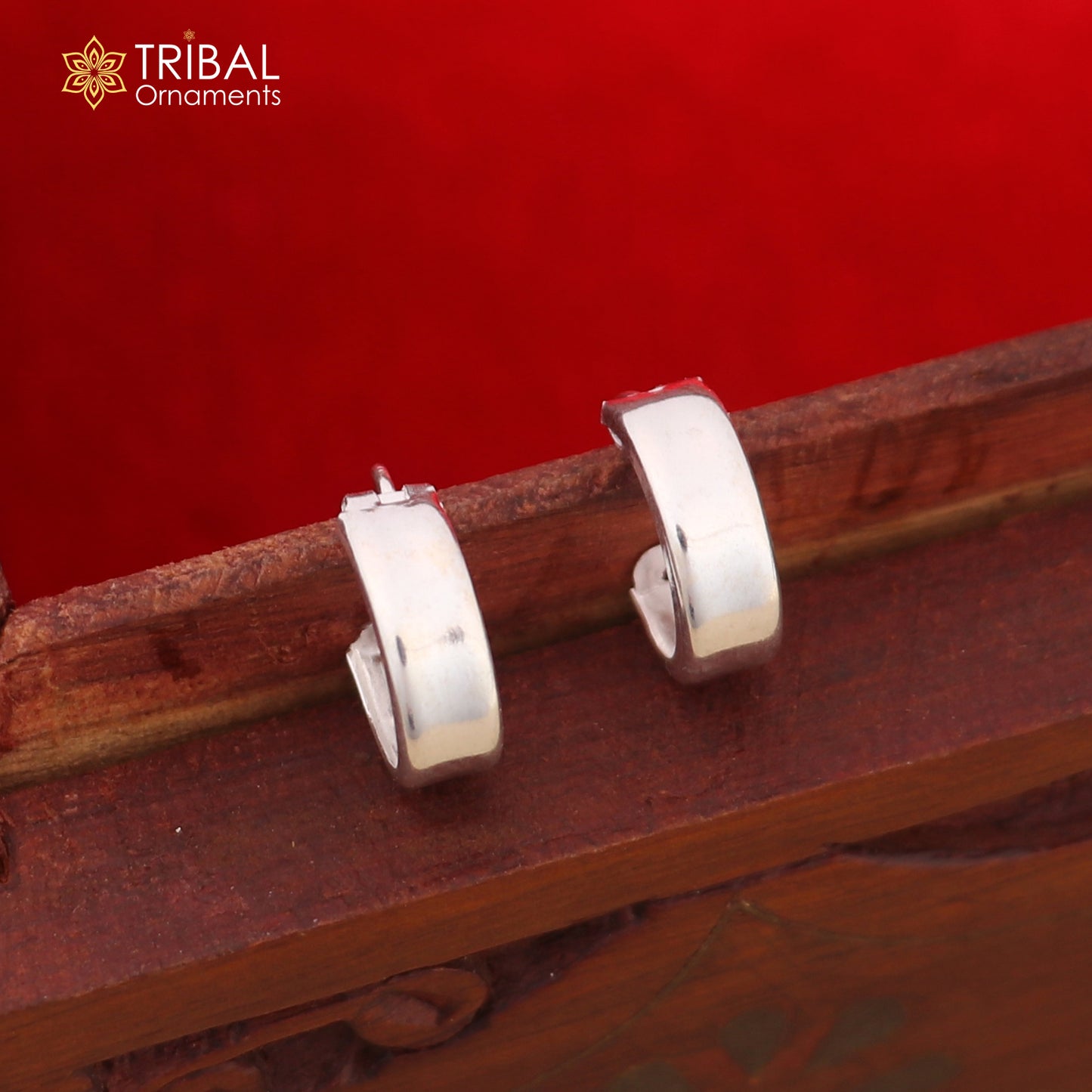 925 sterling silver plain bali hoops earrings, tribal ethnic jewelry er231 - TRIBAL ORNAMENTS