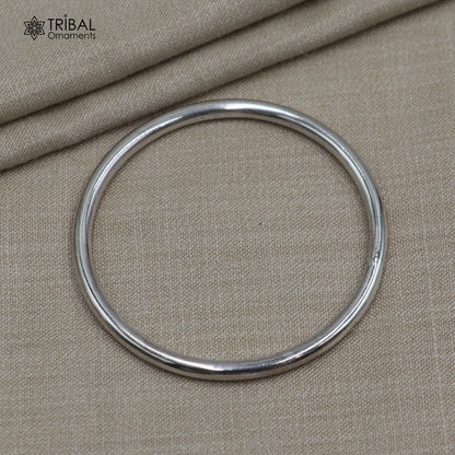 925 Sterling silver plain bangle kada for kids jewelry bbk218 - TRIBAL ORNAMENTS