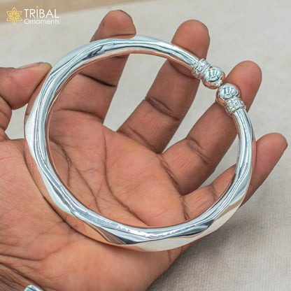 Sterling silver foot bracelet anklet with hanging drops, customized tribal jewelry for belly dance and ethnic wear by TRIBAL ORNAMENTS.
