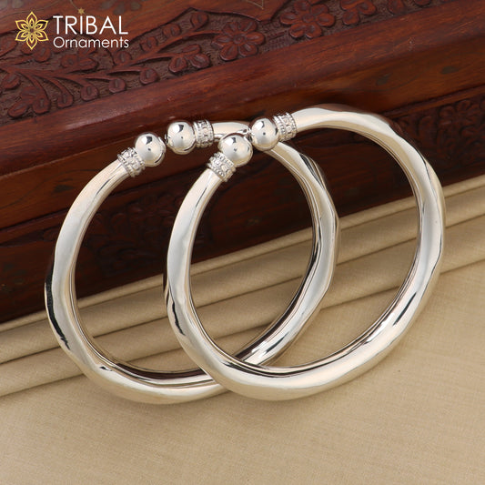 925 sterling silver plain customized foot bracelet anklet kada hanging drops belly dance ethnic jewelry nsfk130 - TRIBAL ORNAMENTS