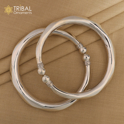 Sterling silver customized foot bracelet anklet with hanging drop designs, ethnic belly dance jewelry from TRIBAL ORNAMENTS.