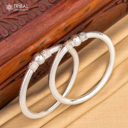 925 sterling silver plain shine ball design bangle bracelet kada,tribal ethnic kada bangle nba416 - TRIBAL ORNAMENTS